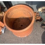 Terracotta garden planter measures approx 12 inches tall by 15 inches diameter