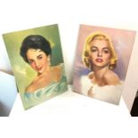 Movie boards, Marilyn Monroe, Elizabeth Taylor approximate measurements: Height 17 inches, Width