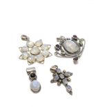 4 X Sterling Silver Moonstone Jewellery Inc. Garnet & Peridot (31g)