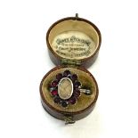 Georgian almandine garnet ring in period box