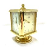 Jaccard by Hilser Office 4 Face World Rotating Desk brass Mantle Clock, untested