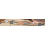 vintage oriental hand painted paper parasol/ umbrella