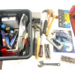 Selection of hand tools to include hammers, drill bits, staplers etc