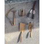 Selection of vintage and later tools to include shears, forks etc