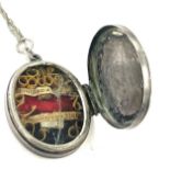 Antique unmarked silver reliquary locket front dated 1846 with Initials J.H