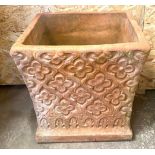 Terracota planter, overall height 16 inches, 16 inches square
