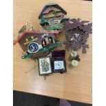 Selection of vintage cuckoo clocks, all untested