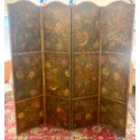 Vintage art nouveau oriental decorative screen, Length 63 inches, Height 66.5 inches