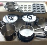 Selection of assorted pots and pans