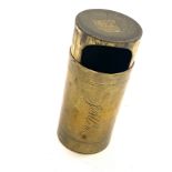 Georgian/ Victorian snuff box marked J.Allen brass cylindrical shape