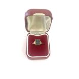 9ct Rose gold agate ring total approximate weight 1.8 grams uk size N+