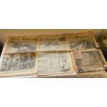 Selection of vintage news papers includes years 1945, 1952 etc