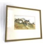 Signed Framed painting by Bob Armstrong dykehead, nenthead, cottage on a hill, frame measures approx