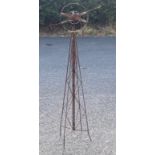 Vintage metal weather vein, overall height 58 inches