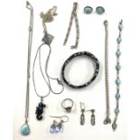 Selection of ladies jewellery to include hallmarked silver pieces