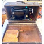 Cased Singer sewing machine, untested