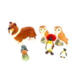 Selection of Beswick ornaments to include Lochinvar, 2 owls, woodpecker, 2 penguins