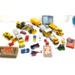 Selection of vintage toy cars to include Majorette and vintage cards games etc