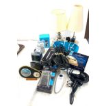 Large selection of electrical items to include Philips shavers, lamp, hairdryer etc, all untested