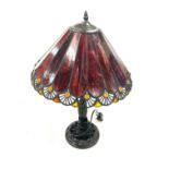 Vintage tiffany style glass shade desk lamp, working order
