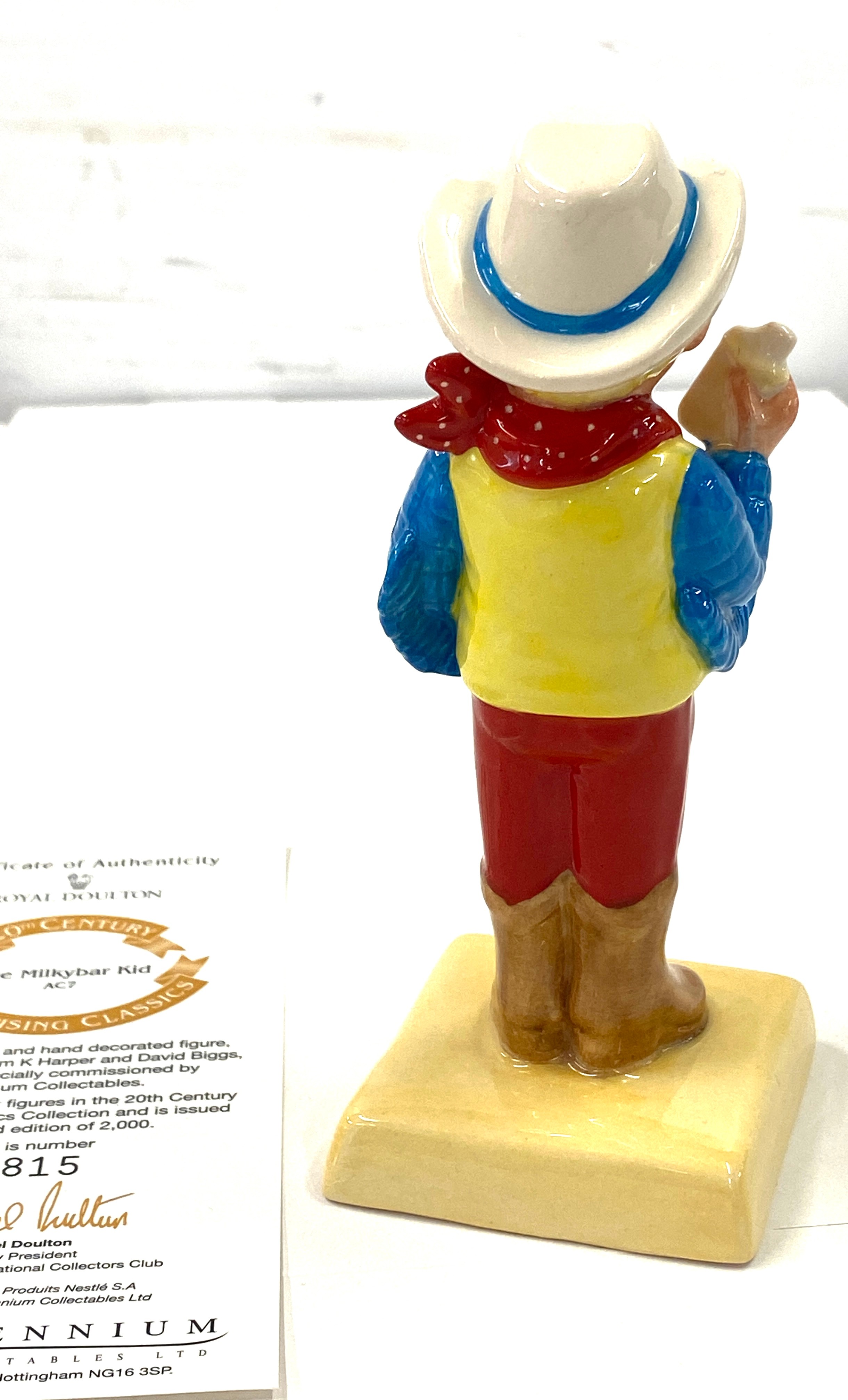 Limited edition 20th century advertising classics Royal Doulton The Milkybar Kid, 1815/2000, good - Image 4 of 4