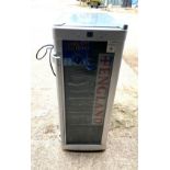 Husky slimline wine cooler, untested measures approx height 25 inches, width 10 inches and depth