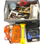 Selection of tools to include saws, spanners, drills etc