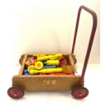 Vintage childrens pull along with blocks