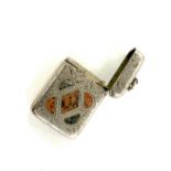 Antique Scottish agate silver vesta case, Birmingham 1901