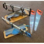 2 Mitre saws, selection of hand held saws