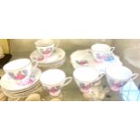 Royal Staffordshire Ballet part tea set to include 6 cups and saucers, 6 sandwich plates, 1 cake