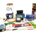 Selection of electrical items to include mini TVS, Sat Navs, speakers etc