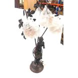 Decorative lady glassed shape lady lamp measures approx 33 inches tall