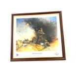Framed print "the Paras are landing" by Terance Cuneo measures approx 20 inches tall 22.5inches