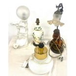 Selection 4 table lamps, all untested