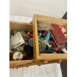 Vintage sewing box and contents