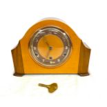 Vintage Bentima 3 keyhole mantel clock with key