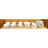 Vintage part tea service to include six cups, six saucers, six sandwich plates, sugar bowl and and