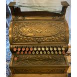 Antique brass National cash register, approximate measurements: Height 17 inches, Width 17 inches,