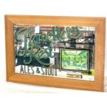 Framed advertising mirror, approximate frame measurements: Width 19 inches, Height 14 inches
