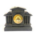 2 Key hole slate mantle clock with key and pendulum