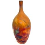 Chris Hawkins Raku bottle vase height approx 8 inches