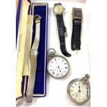 2 Gents wrist watches and 2 vintage pocket watches, all untested
