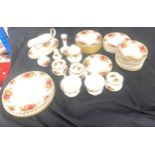 A selection of 52 pieces of Royal Albert Old Country Rose pottery to include cake plates, sandwich