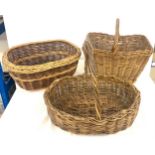 Selection vintage wicker baskets