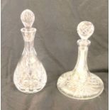 Edinburgh Crystal whiskey decanter, Zawiercie crystal decanter both with stoppers both in good