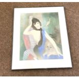 Marie Laurencin lithograph / print, approximate frame measurements: Height 28 inches, Width 23