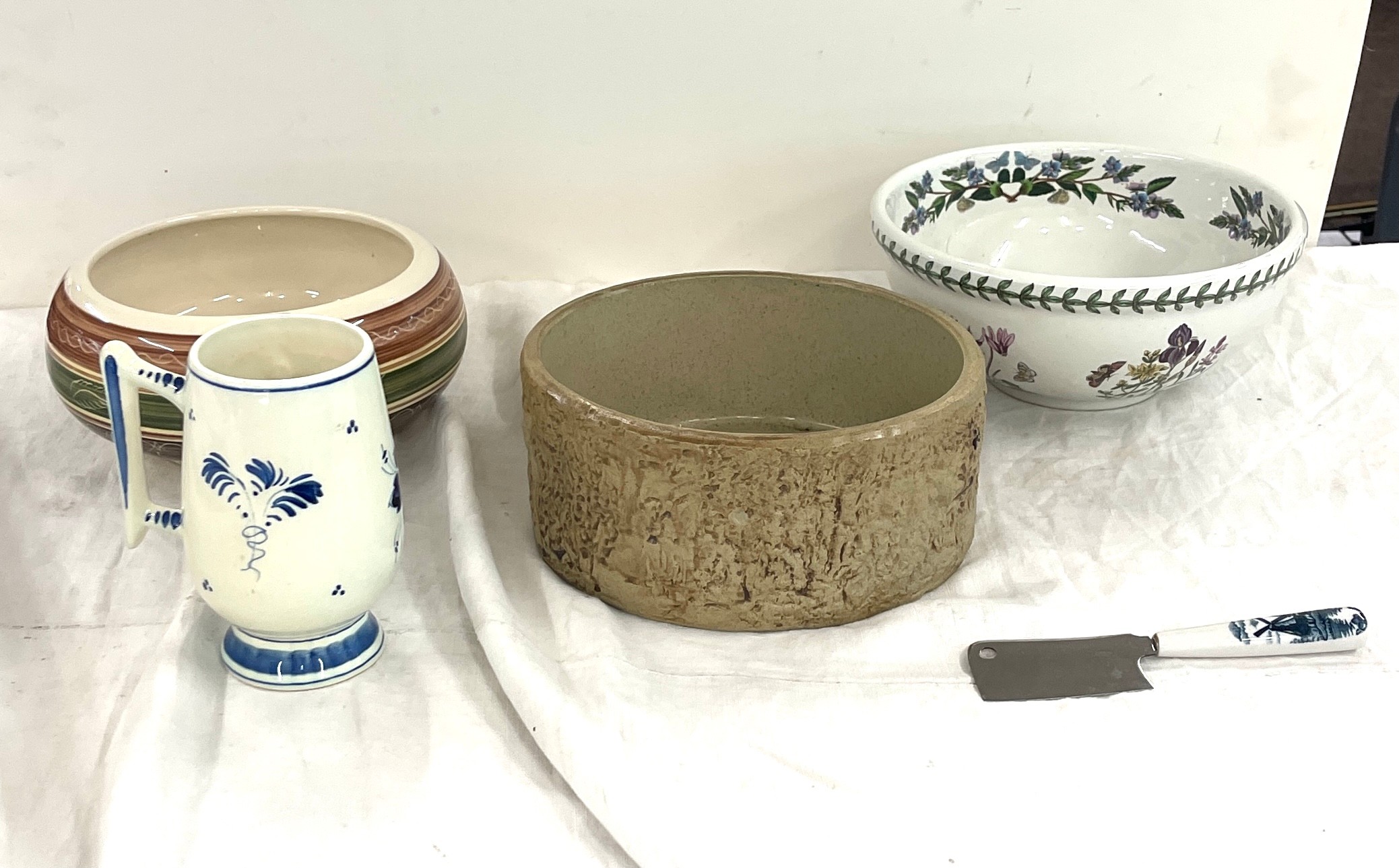 Selection of assorted pottry includes Delfts hand painted pottery, Dragon pottery, Hillstone,