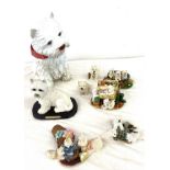 Large selection of West Highland terrier ornaments to include Leonardo etc