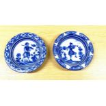 A pair of of vintage Lufeco hand painted blue and white bowls measures approx diameter 12 inches